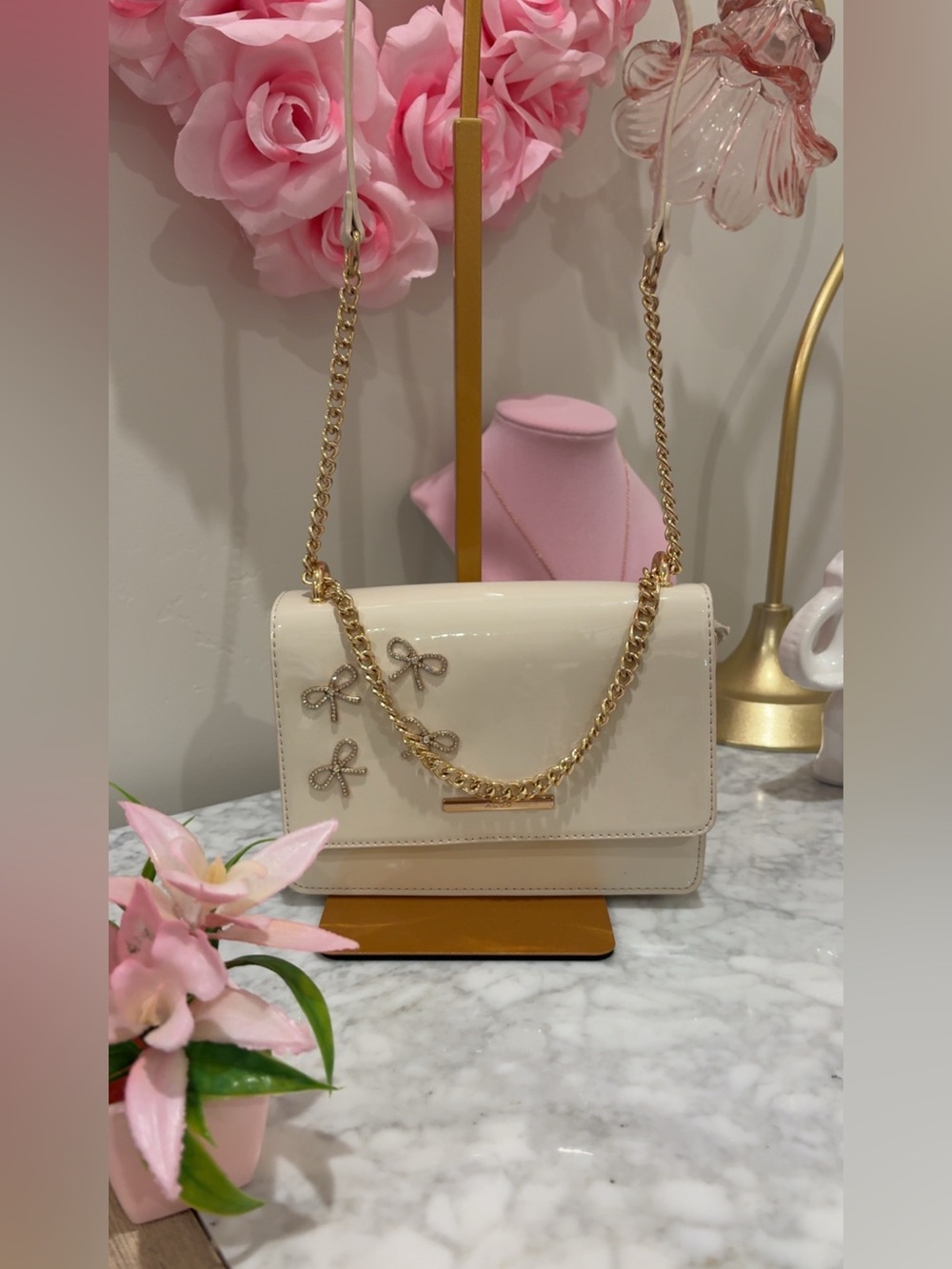 Gold bow accent Aldo crossbody bag NEW!!